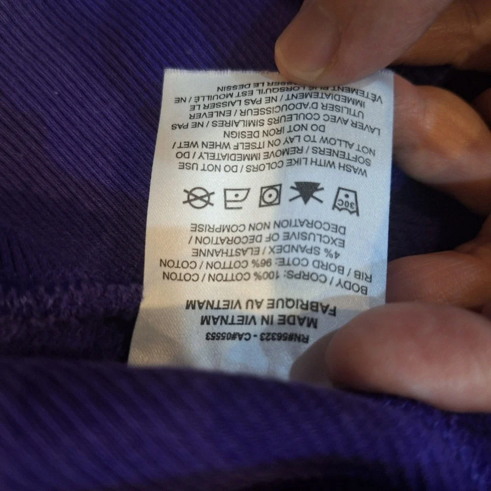 Nike LSU Tigers Sweatshirt Mens Large Purple Side Zip Crewneck Pullover NCAA